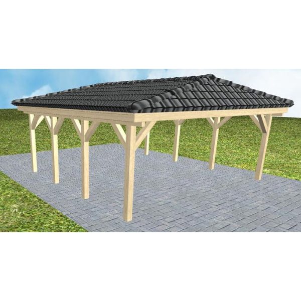 JODA Carport Keitum KD Master incl. Pfannen und Rinne