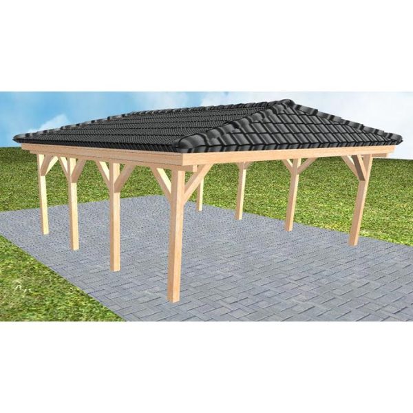 JODA Carport Keitum KD Perfect incl. Pfannen und Rinne