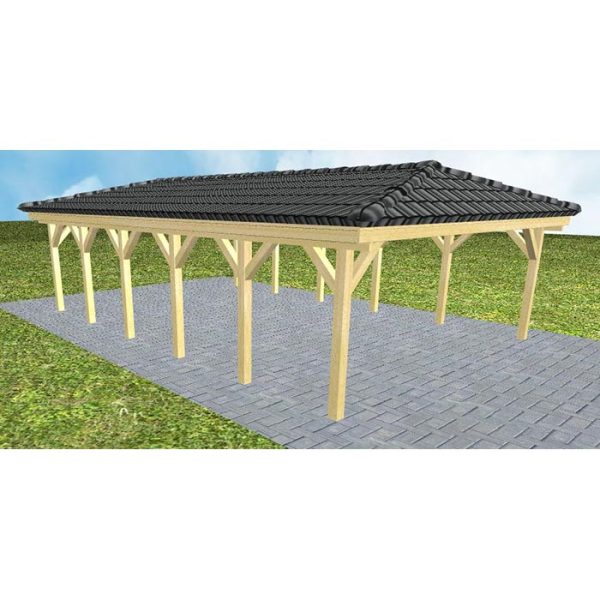 JODA Carport Keitum LD Classic incl. Pfannen und Rinne