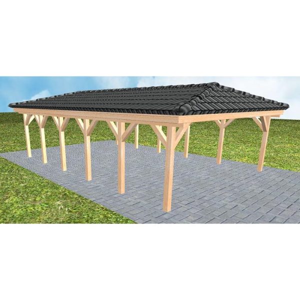 JODA Carport Keitum LD Perfect incl. Pfannen und Rinne