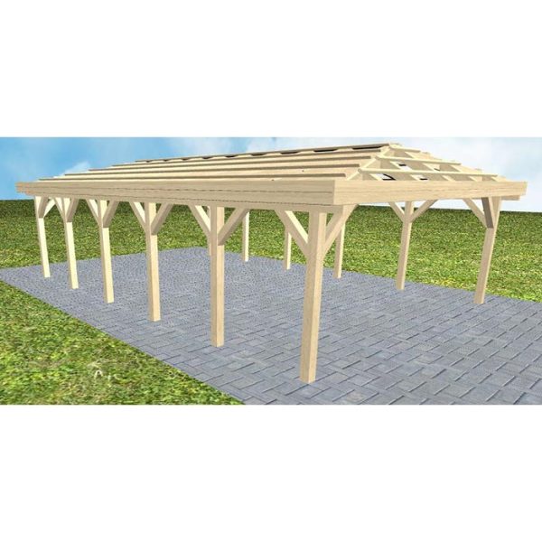 JODA Carport Keitum LO Master ohne Pfannen, ohne Rinne