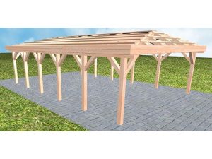 JODA Carport Keitum LO Natur ohne Pfannen, ohne Rinne