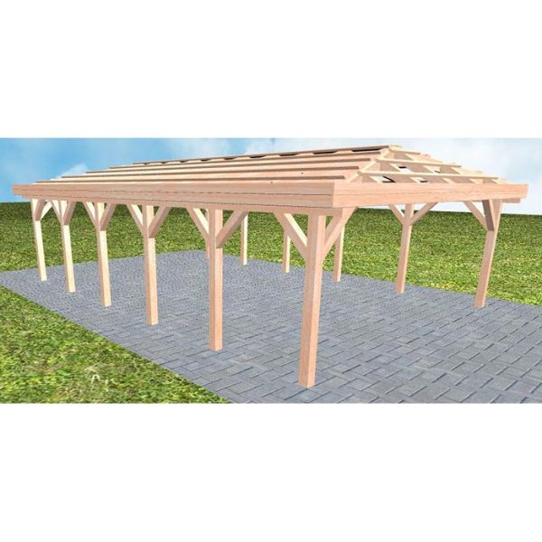 JODA Carport Keitum LO Natur ohne Pfannen, ohne Rinne