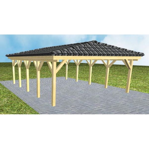 JODA Carport Keitum MD Classic incl. Pfannen und Rinne