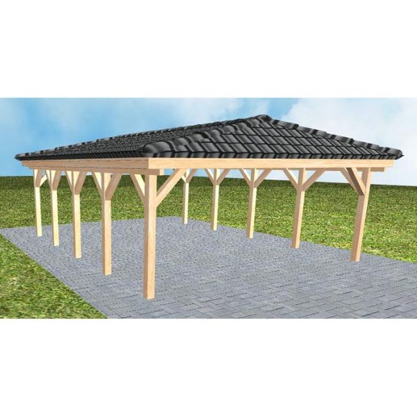 JODA Carport Keitum MD Perfect incl. Pfannen und Rinne