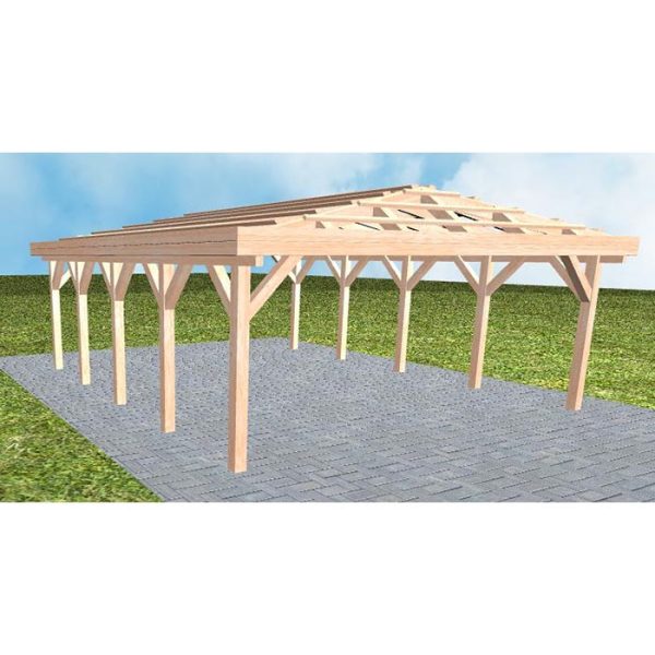 JODA Carport Keitum MO Natur ohne Pfannen, ohne Rinne
