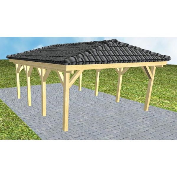 JODA Carport Kiel KD Classic incl. Pfannen und Rinne