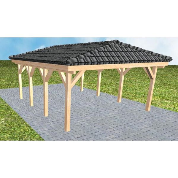JODA Carport Kiel KD Perfect incl. Pfannen und Rinne