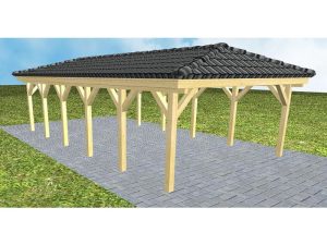 JODA Carport Kiel LD Classic incl. Pfannen und Rinne