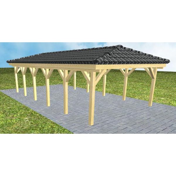 JODA Carport Kiel LD Classic incl. Pfannen und Rinne