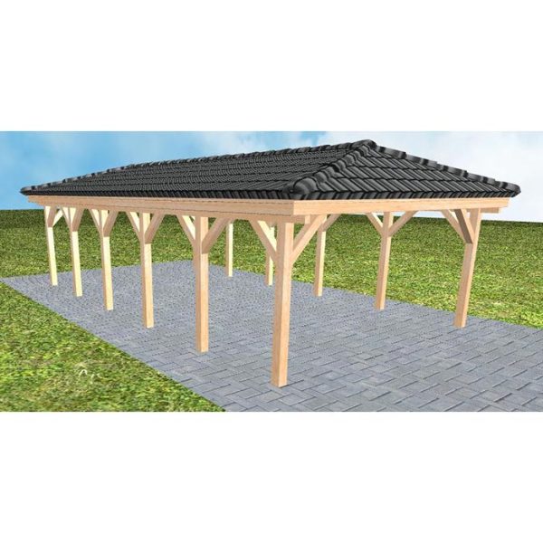 JODA Carport Kiel LD Perfect incl. Pfannen und Rinne