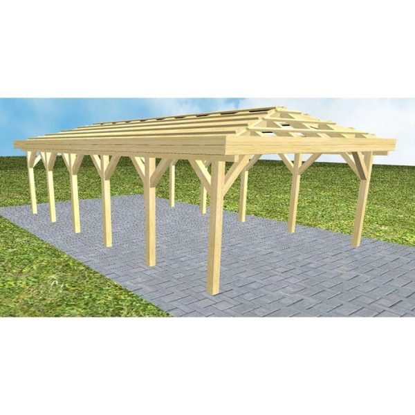 JODA Carport Kiel LO Classic ohne Rinne, ohne Pfannen