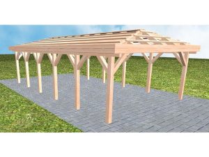 JODA Carport Kiel LO Natur ohne Rinne, ohne Pfannen