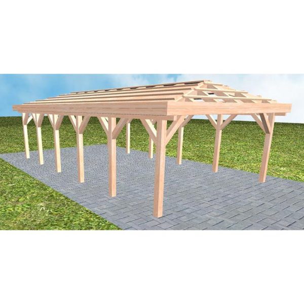 JODA Carport Kiel LO Natur ohne Rinne, ohne Pfannen