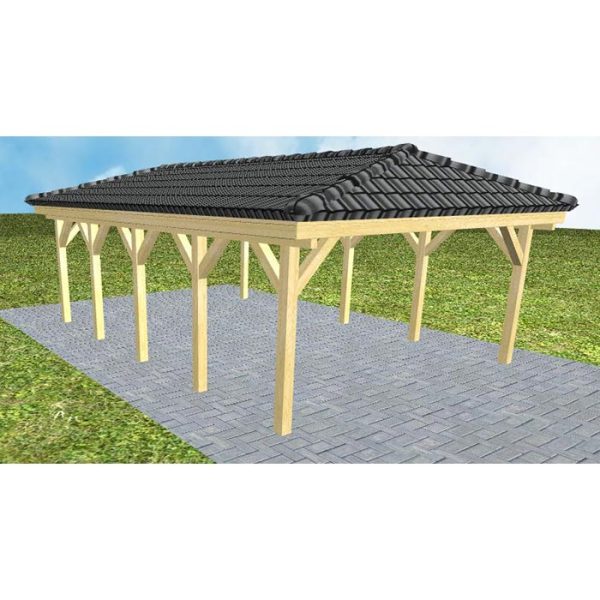 JODA Carport Kiel MD Classic incl. Pfannen und Rinne