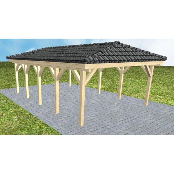 JODA Carport Kiel MD Master incl. Pfannen und Rinne