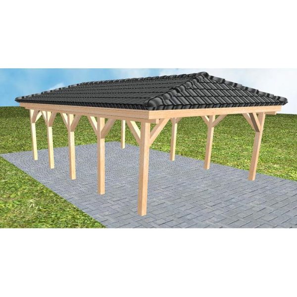 JODA Carport Kiel MD Perfect incl. Pfannen und Rinne