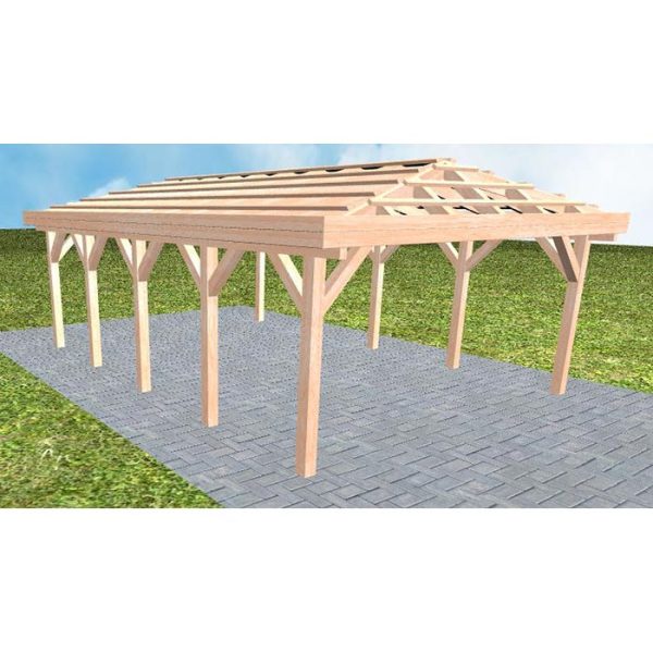 JODA Carport Kiel MO Natur ohne Rinne, ohne Pfannen
