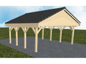 JODA Carport Würzburg KD Master Satteldach, incl. Pfannen und Rinne