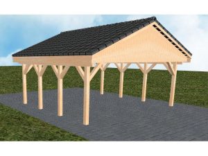 JODA Carport Würzburg KD Perfect Satteldach, incl. Pfannen und Rinne