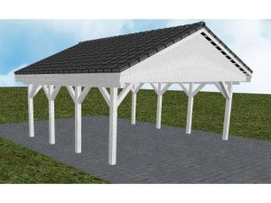 JODA Carport Würzburg KD Select Satteldach, incl. Pfannen und Rinne
