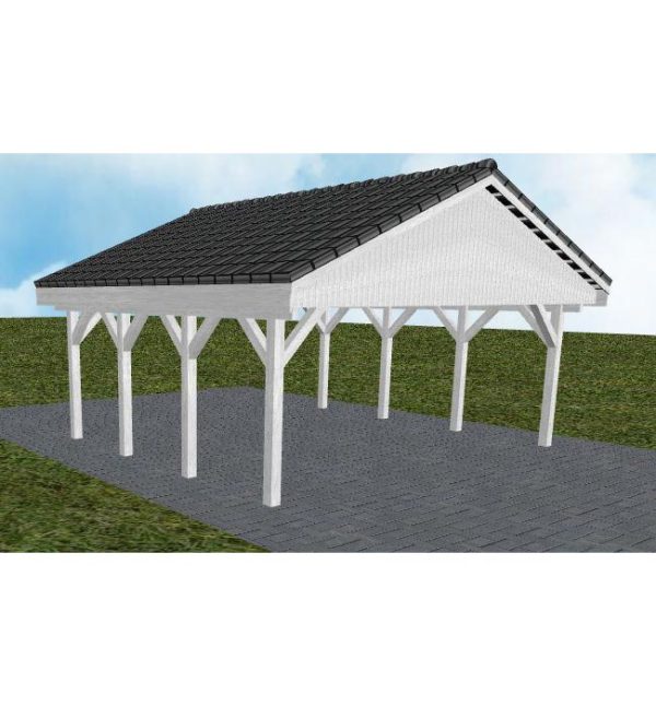 JODA Carport Würzburg KD Select Satteldach, incl. Pfannen und Rinne