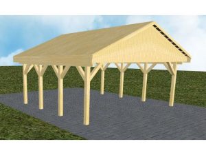 JODA Carport Würzburg KG Classic Satteldach, vorb.f. Gründach