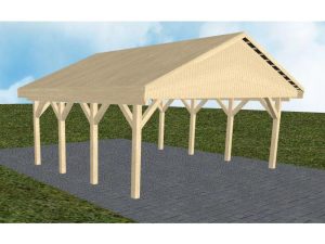 JODA Carport Würzburg KG Master Satteldach, vorb.f. Gründach