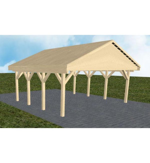 JODA Carport Würzburg KG Master Satteldach, vorb.f. Gründach