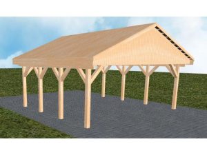 JODA Carport Würzburg KG Perfect Satteldach, vorb.f. Gründach