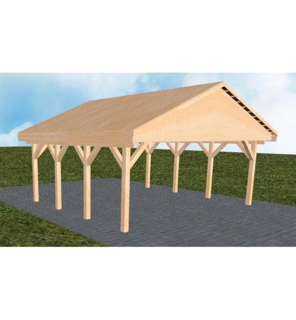 JODA Carport Würzburg KG Perfect Satteldach, vorb.f. Gründach