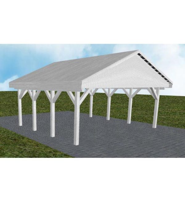 JODA Carport Würzburg KG Select Satteldach, vorb.f. Gründach