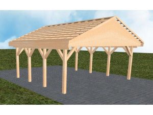 JODA Carport Würzburg KO Perfect Satteldach, ohne Rinne, ohne Pfannen
