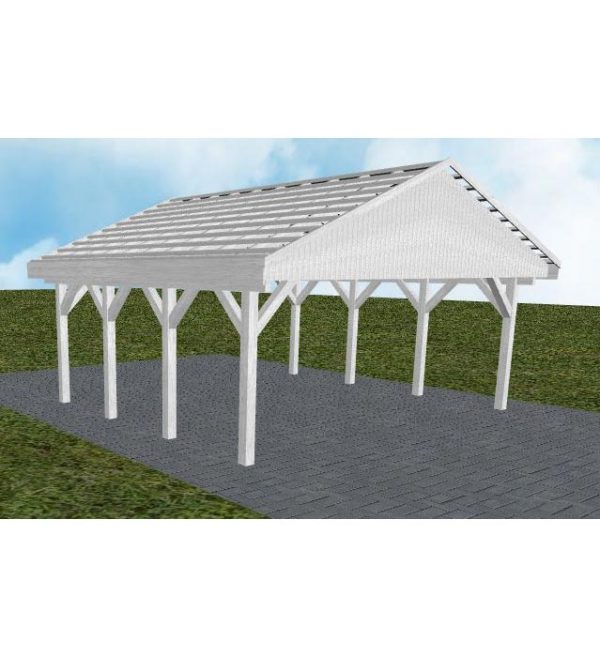JODA Carport Würzburg KO Select Satteldach, ohne Rinne, ohne Pfannen