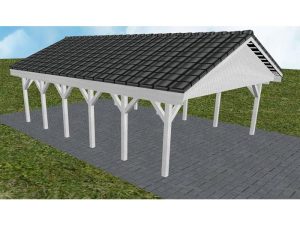 JODA Carport Würzburg LD Select Satteldach, incl. Pfannen und Rinne