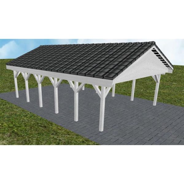 JODA Carport Würzburg LD Select Satteldach, incl. Pfannen und Rinne