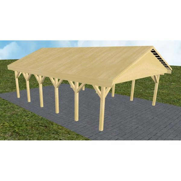 JODA Carport Würzburg LG Classic Satteldach, vorb.f. Gründach