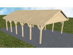 JODA Carport Würzburg LG Master Satteldach, vorb.f. Gründach