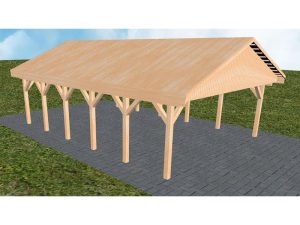 JODA Carport Würzburg LG Perfect Satteldach, vorb.f. Gründach