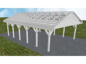 JODA Carport Würzburg LO Select Satteldach, ohne Rinne, ohne Pfannen