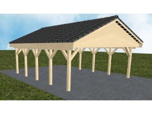 JODA Carport Würzburg MD Master Satteldach, incl. Pfannen und Rinne
