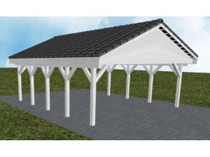 JODA Carport Würzburg MD Select Satteldach, incl. Pfannen und Rinne