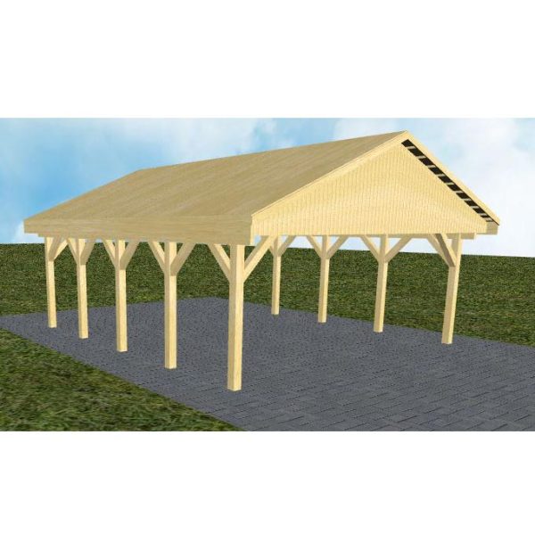 JODA Carport Würzburg MG Classic Satteldach, vorb.f. Gründach