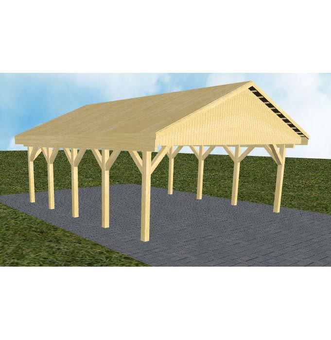 JODA Carport Würzburg MG Classic Satteldach, vorb.f. Gründach