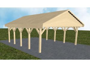 JODA Carport Würzburg MG Master Satteldach, vorb.f. Gründach