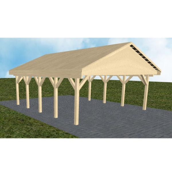 JODA Carport Würzburg MG Master Satteldach, vorb.f. Gründach