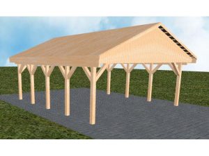 JODA Carport Würzburg MG Perfect Satteldach, vorb.f. Gründach