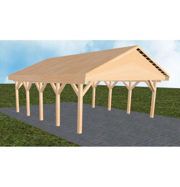 JODA Carport Würzburg MG Perfect Satteldach, vorb.f. Gründach