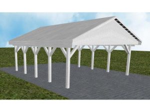 JODA Carport Würzburg MG Select Satteldach, vorb.f. Gründach