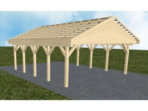JODA Carport Würzburg MO Master Satteldach, ohne Rinne, ohne Pfannen